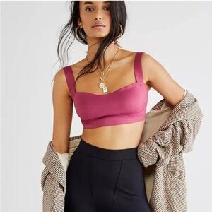 FREE PEOPLE Naomi Underwire Longline Bra Bralette in Dried Rose, Size M